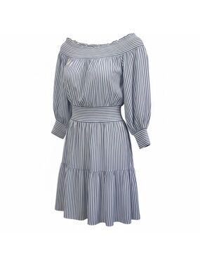 Gianni Bini Off-Shoulder
Neckline, Smocked Waist Blouson
Sleeves Tiered Dress
